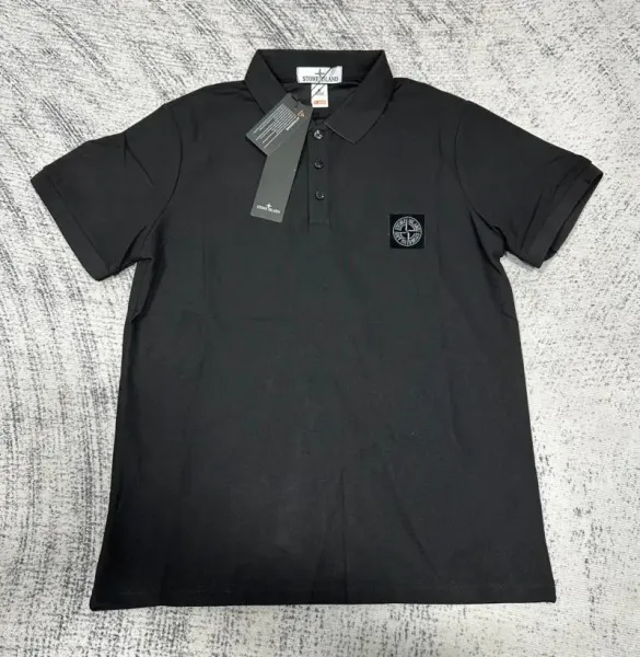 Stone Island Ribbed Polo Navy Blue Polo - 8