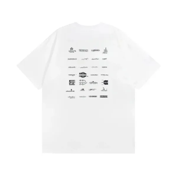 Balenciaga Agencia Logo Print White T-Shirt - 4