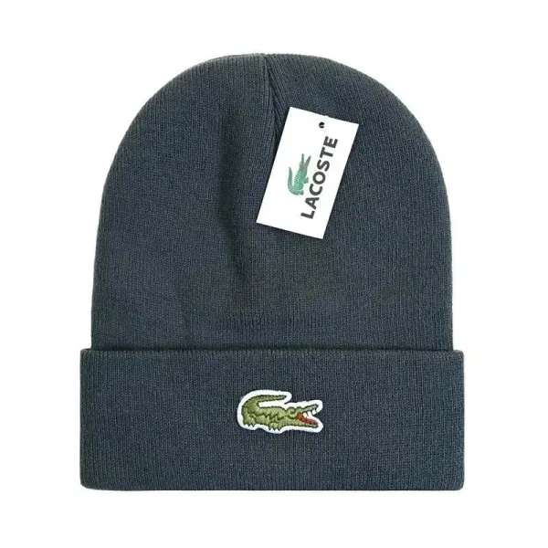 Lacoste Crocodile Embroidered Beanie Navy - 11