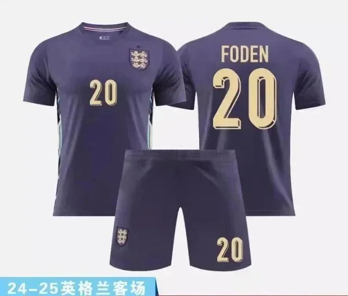 England National Team Replica Jersey Set White/Navy Soccer Kit - 9