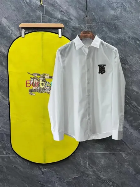 Burberry Monogram-Embroidered White Cotton Shirt - 1