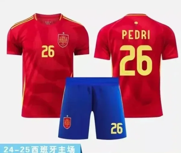 Spain National Team 2024-25 Home Jersey Set Red/Blue - 1