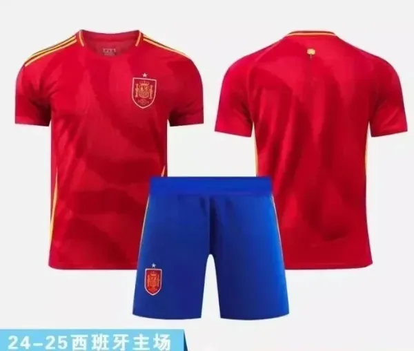 Spain National Team 2024-25 Home Kit Red/Blue Jersey Set - 1