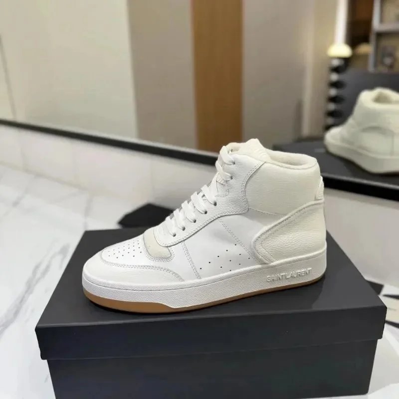 Saint Laurent Court Classic High-Top White Sneakers - 9