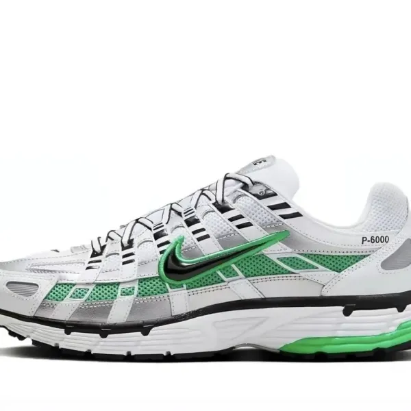 Nike P-6000 White Green Running Shoes - 1