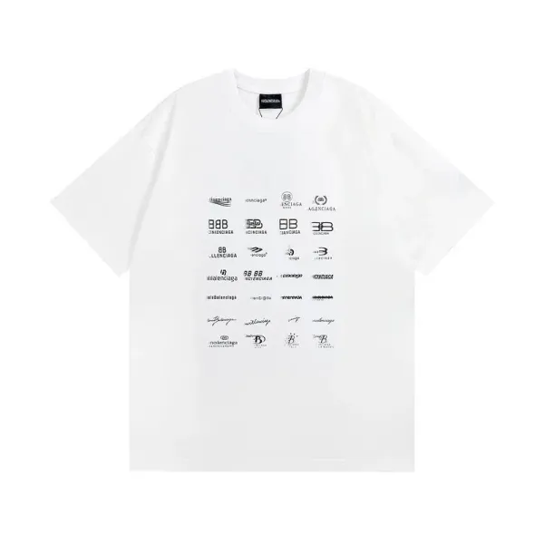 Balenciaga Agencia Logo Print White T-Shirt - 3