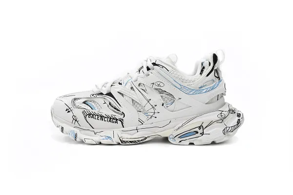 Balenciaga Track 2 Sketch White Chunky Sneakers - 1