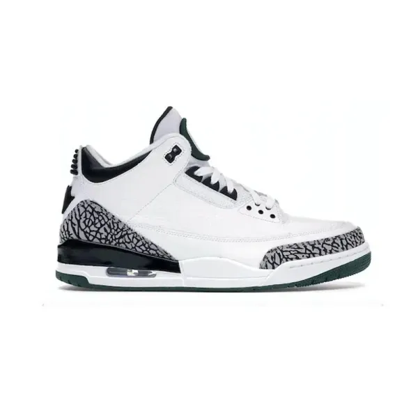 Air Jordan 3 White Cement Green Sneakers - 1