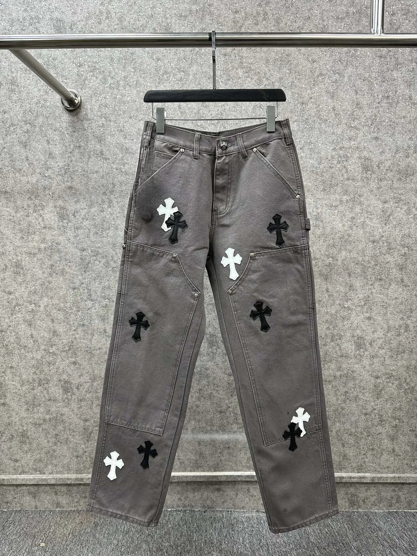 Gallery Dept. Cross-Embroidered Utility Pants Gray - 11