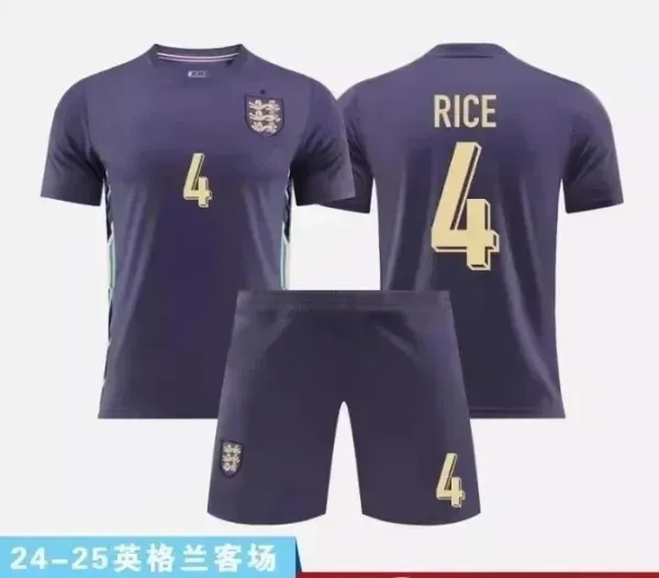 England National Team 2024-25 Away Kit Navy Gold Jersey and Shorts Set - 1