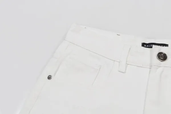 Balenciaga Distressed Wide-Leg Jeans Dark Wash - 8