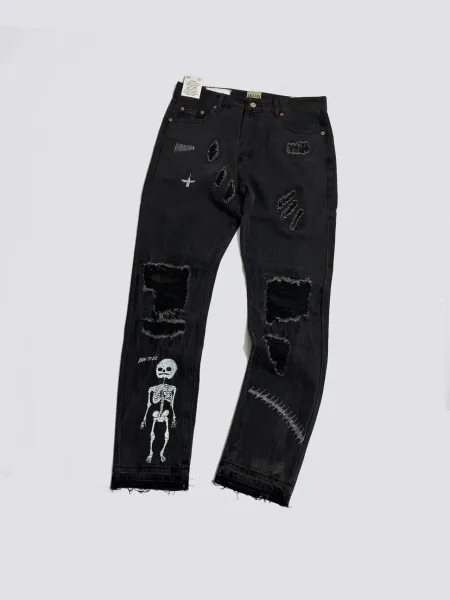 Gallery Dept. Cross-Embroidered Utility Pants Gray - 25