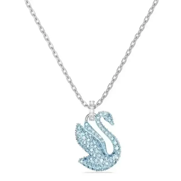 Swarovski天鹅吊坠项链浅蓝色水晶项链 - 1