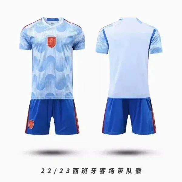 Spain National Team 2022/23 Away Kit with Captain's Badge Jersey and Shorts - 1