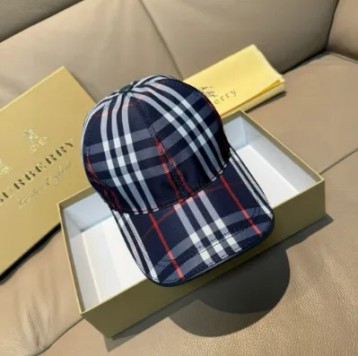 Burberry Classic Check Baseball Cap Navy Multicolor - 1