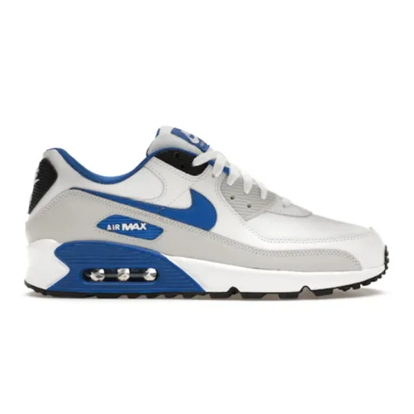 Nike Air Max 90 White/Blue Running Shoes - 2