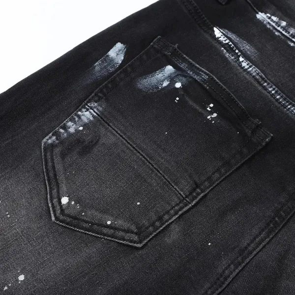 Off-White Paint Splatter Distressed Skinny Jeans - 7