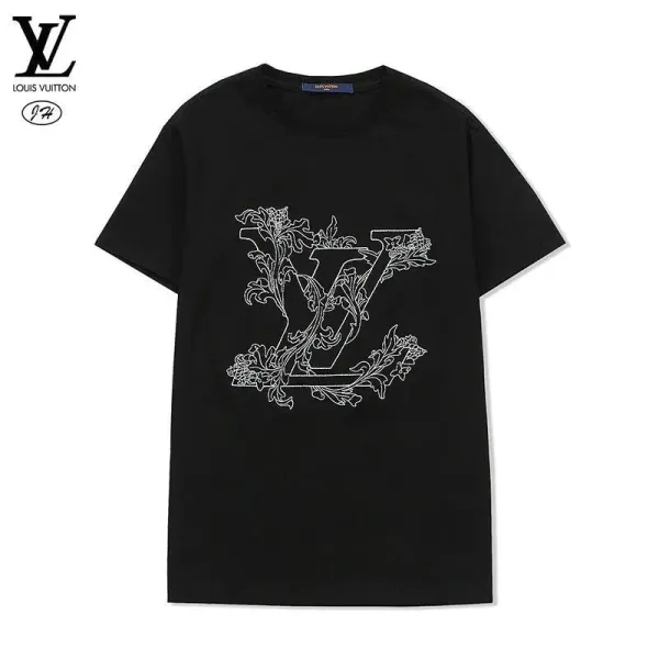 Louis Vuitton Floral Monogram LV T-Shirt Black - 1