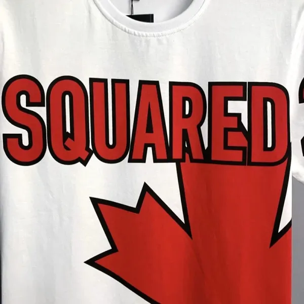 Dsquared2 Maple Leaf Print White and Red T-Shirt - 4