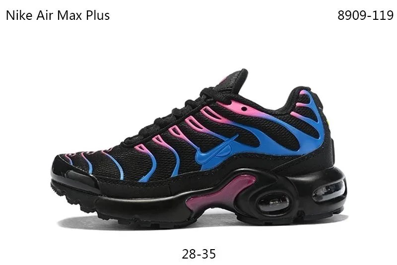 Nike Air Max Plus Black Blue Pink Grid Sneakers - 26