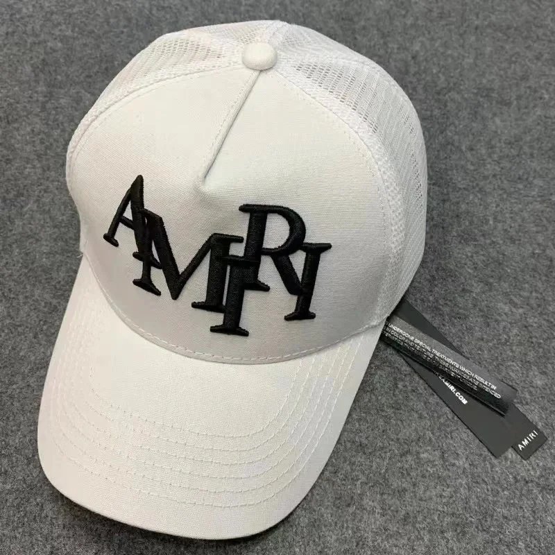 Amiri Drip Logo White Mesh Back Baseball Cap - 8