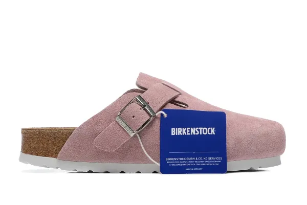 Birkenstock Boston Pink Suede Clog Sandals - 1