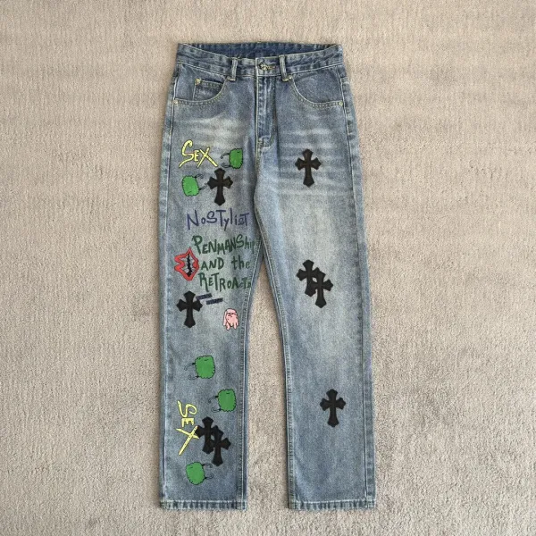 Gallery Dept. Cross-Embroidered Utility Pants Gray - 18