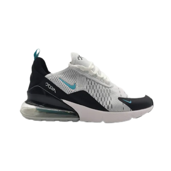 Nike Air Max 270 White/Black/Turquoise Running Shoes - 1