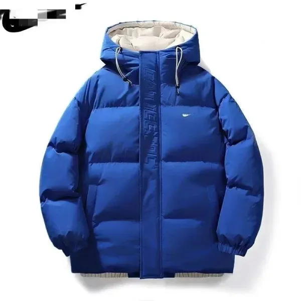 Design Puffer Jacket with Contrast Trim and Hooded Design White/Deep Purple Down-Jacket - 5