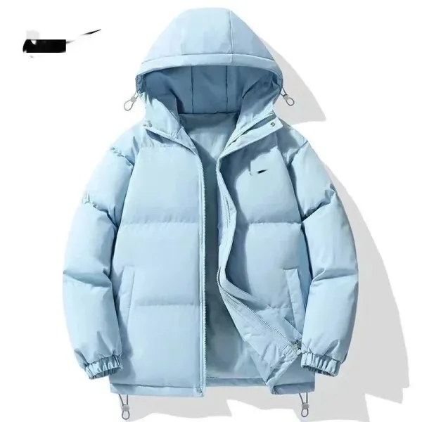 Design Puffer Jacket with Contrast Trim and Hooded Design White/Deep Purple Down-Jacket - 7