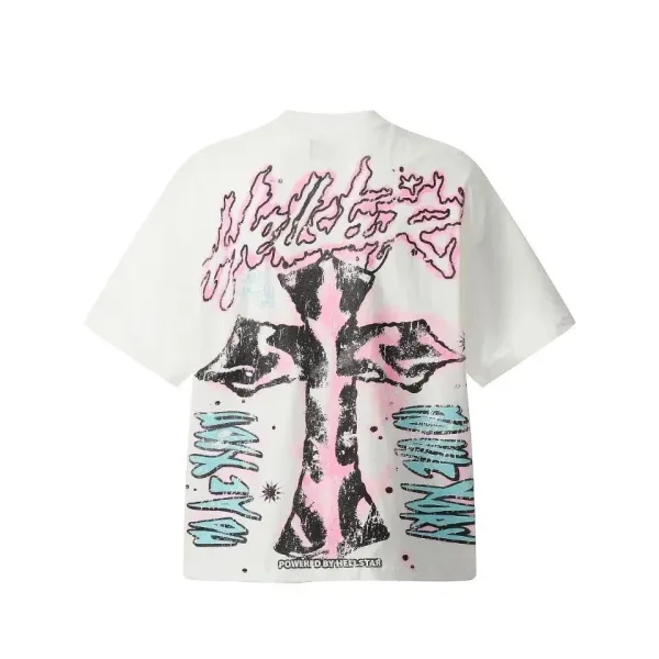 SYNA.TRIBE Cosmic Skull Graphic Oversized T-Shirt Black - 4