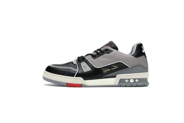 Louis Vuitton Trainer Low Gray Black Red Sneakers - 1