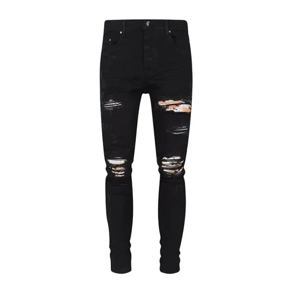 Amiri Destroyed Black Skinny Jeans - 1