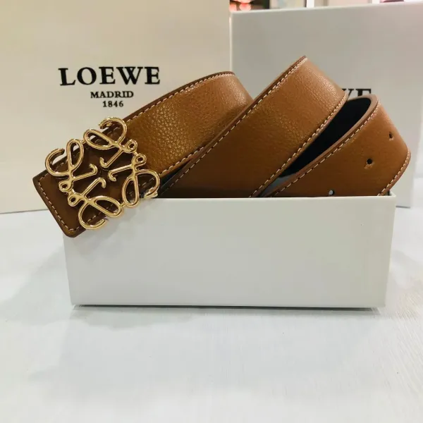 Loewe Anagram Belt Navy Blue Leather Belt - 4