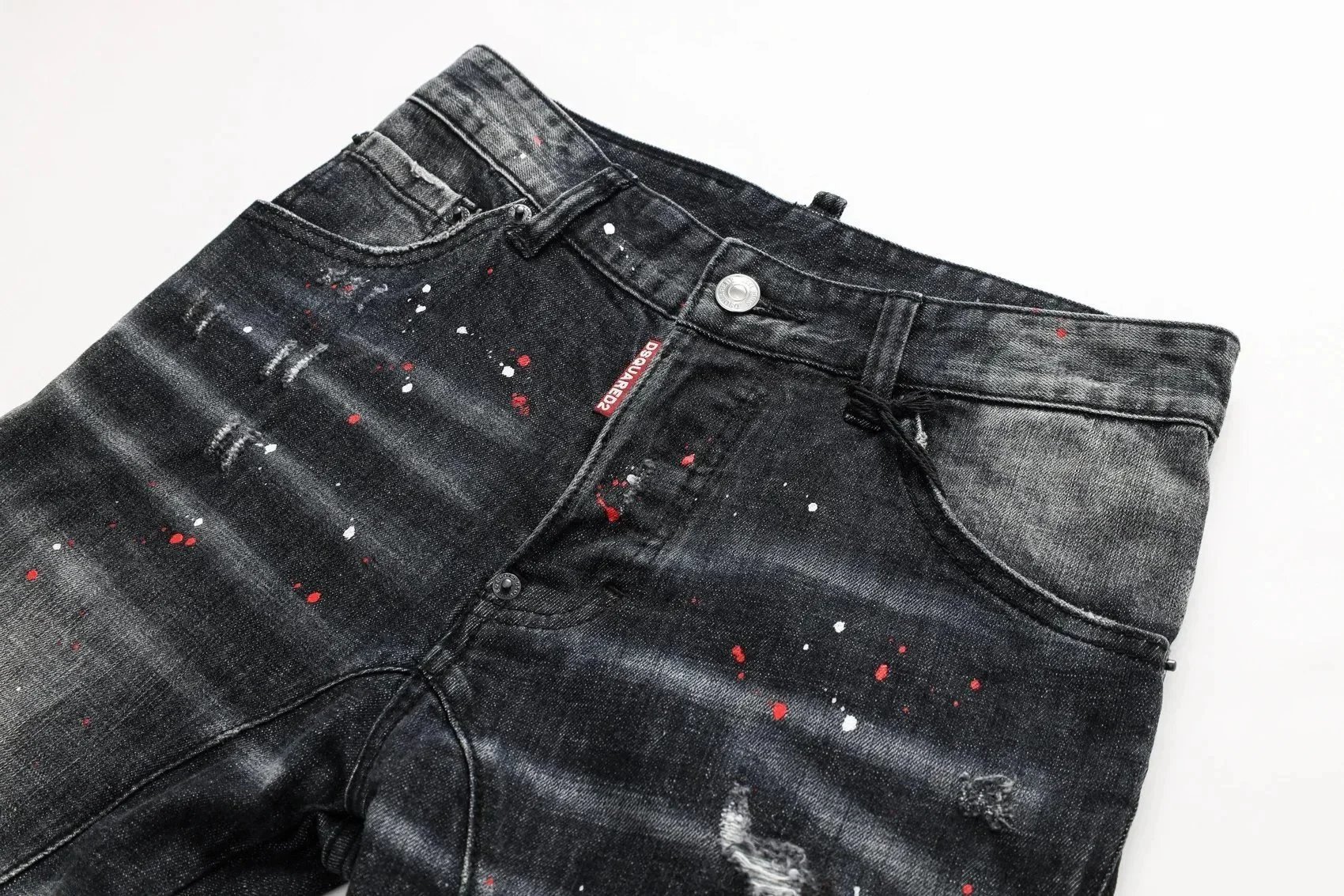 Dsquared2 Paint Splatter Distressed Black Jeans - 4