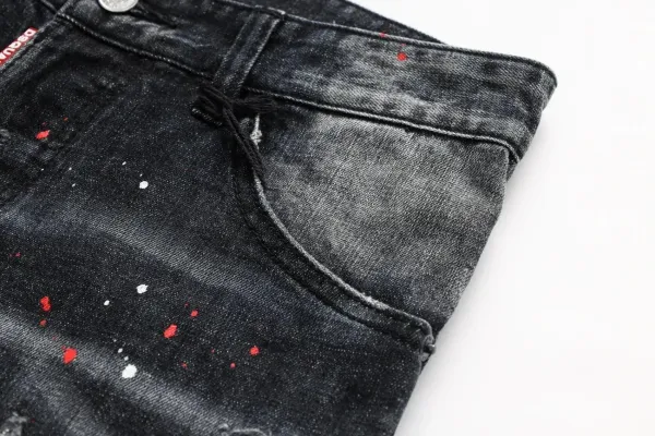Dsquared2 Paint Splatter Distressed Black Jeans - 7