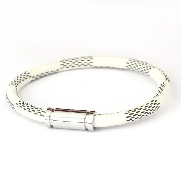 Design Braided Rope Bracelet with Magnetic Clasp White - 1