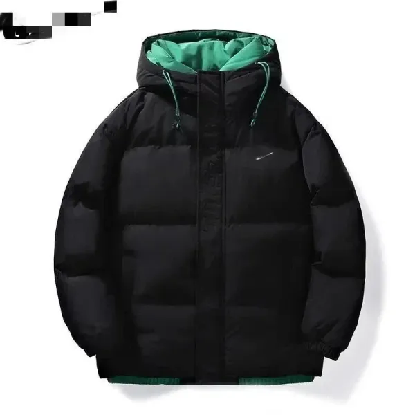 Design Puffer Jacket with Contrast Trim and Hooded Design White/Deep Purple Down-Jacket - 4