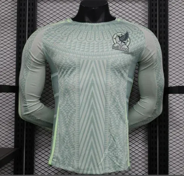 Mexico National Team 2024 Away Jersey Mint Green Patterned Base-Layer - 1
