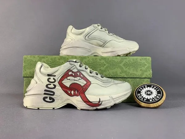 Gucci Rhyton Low White and Royal Blue Sneakers - 4