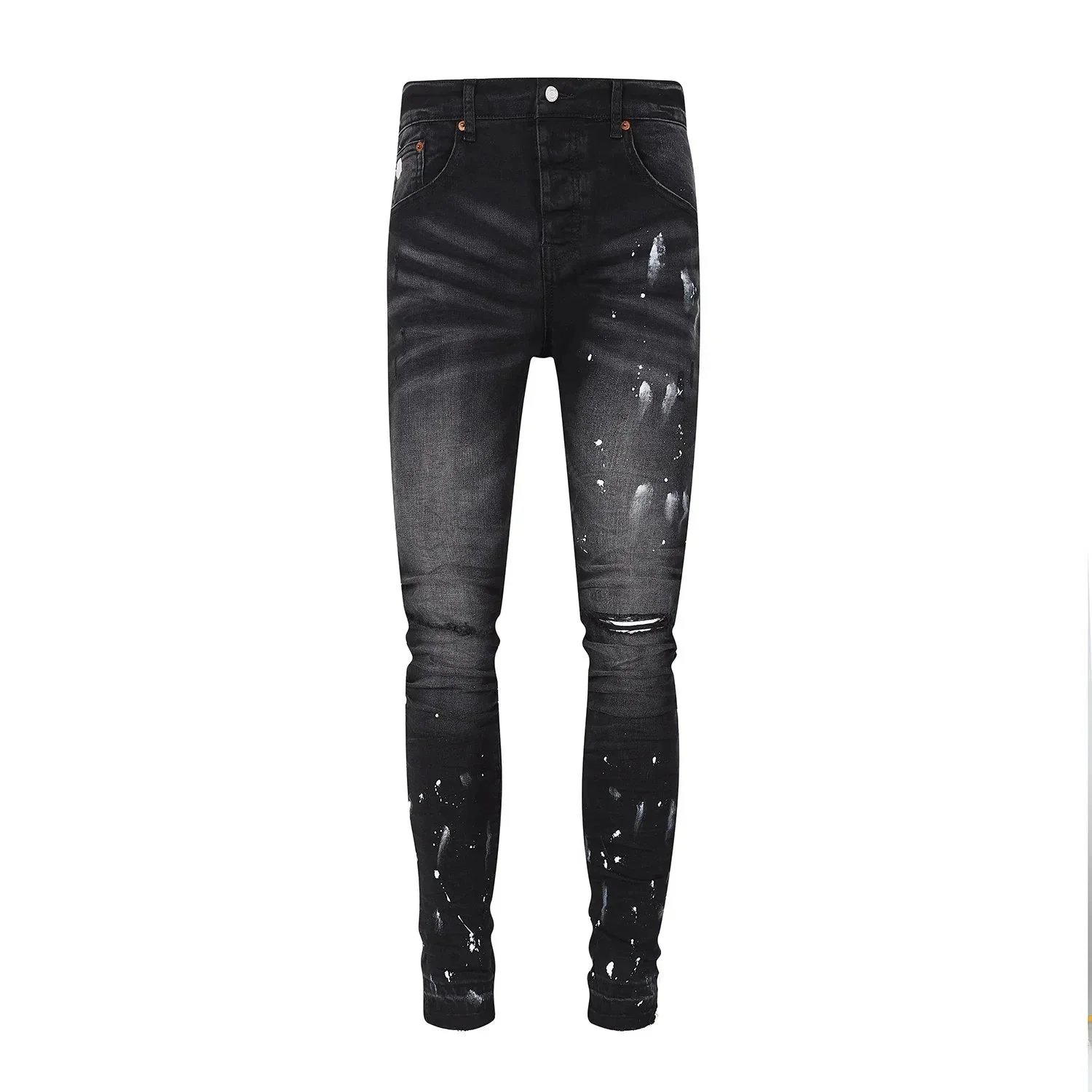Off-White Paint Splatter Distressed Skinny Jeans - 1