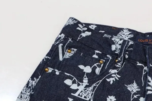 Louis Vuitton Monogram Floral Denim Jeans Navy - 7