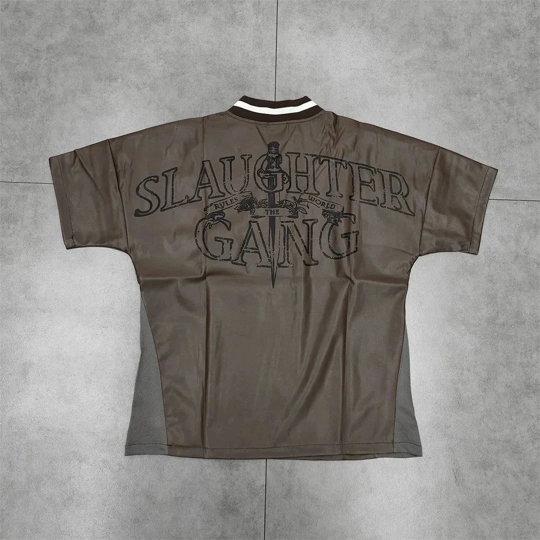 Design Vintage Sport Jersey Black with Red Sword Logo T-Shirt product detail 2 in Litbuy spreadsheet finds