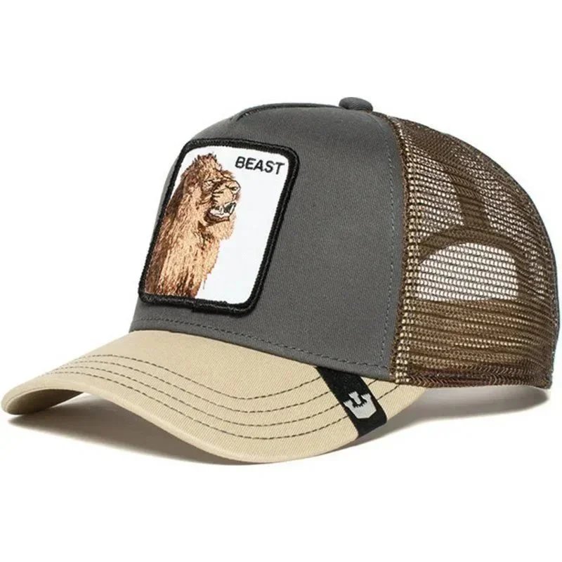 Goorin Bros Goorin Bros Beast Lion Trucker Cap - Charcoal/Khaki Grey