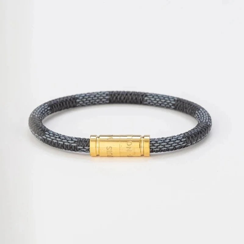 Design Braided Leather Bracelet with Gold Magnetic Clasp Black Bracelet - 9