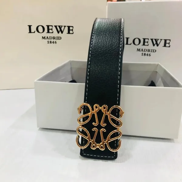 Loewe Anagram Belt Navy Blue Leather Belt - 10