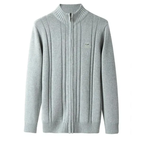 Lacoste Ribbed Zip-Up Sweater Navy - 10