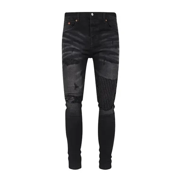 Balenciaga Distressed Black Biker Jeans - 1