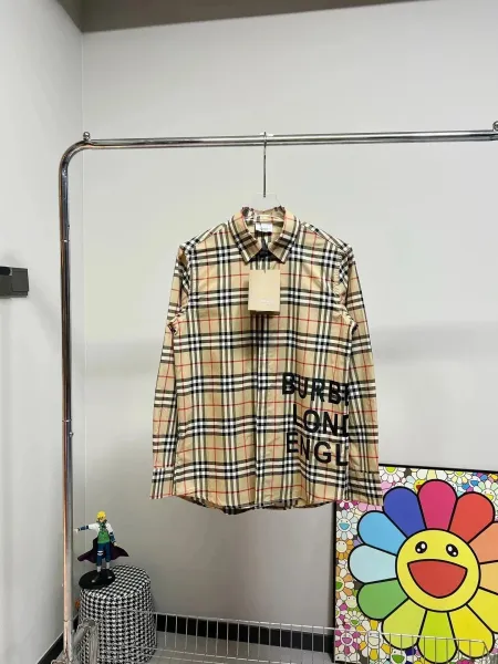 Burberry Vintage Check Print Logo Shirt Beige - 1