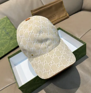Gucci GG Marmont Baseball Cap Beige Monogram Hat - 1